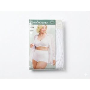 Underscore Women White Cotton Briefs 3 Pack High Rise Full Coverage XL 8 Vintage